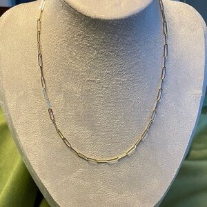 NWT Anthropologie delicate paper clip layering necklace. Gold plated. Serefina
